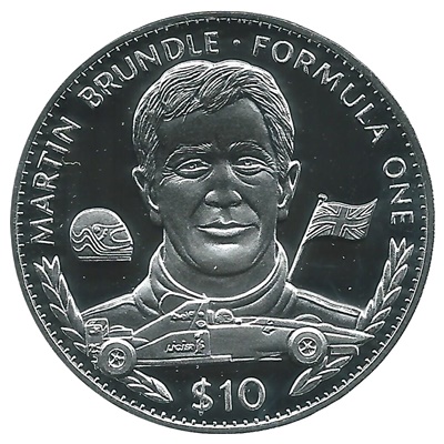 1995 Silver Proof $10 Martin Brundle - Formula One